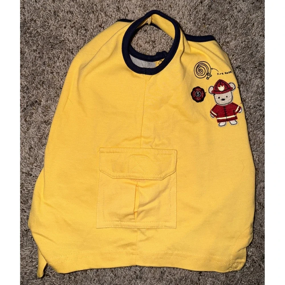 Carter's Y2K‎ Bear Firefighter Yellow Romper/sunsuit Boy New 3 Months